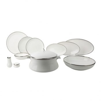 7950005 Herıtage 60 Parca Bone Chına Yemek Takımı Sılver