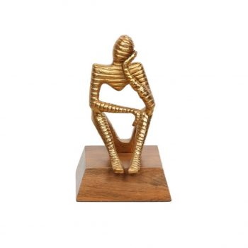 Auc 009 Gold Dusunen Adam Dekor 13x13x23 Cm