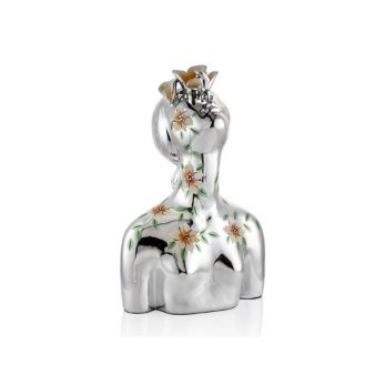 1da-20217 Roxan Sılver Çiçekli Kadın Heykeli 44x25x65cm