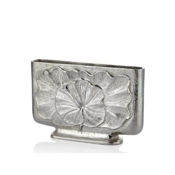 1dep-23973s Lotus Küçük Dikdörtgen Vazo 34x7x22cm Gümüş