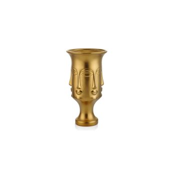 1fcr-20210c Vıvallı Buddha Suratı Vazo 36,6 Cm Gold
