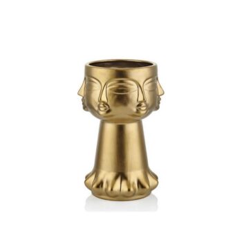1fcr-20211c Vıpola Buddha Suratı Vazo 30,7 Cm Gold