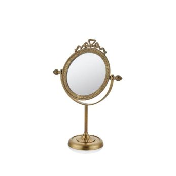 1hq-22903 Beauty Antik Yuvarlak Masa Aynası 25x11x33cm Altın