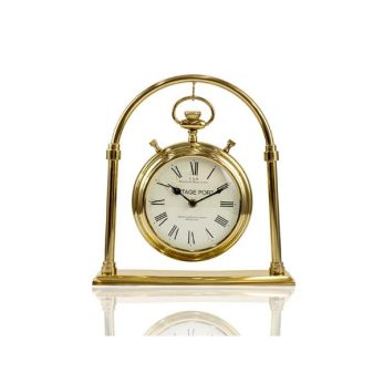 1meb-60076l Swıng Büyük Masa Saati 33x8x32 Cm Antik Altın
