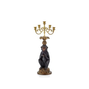 1ny-9697700b Monkey Sitting Şamdan 12,5x8,5x28,5cm