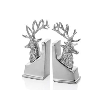 1prg-18277s Deer Geyik Şekilli Kitap Desteği 21x7x22,5cm Gümüş