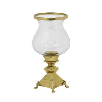 1prg-3980lg Elıse Beyaz Renk Gold Ayrıntılı Buyuk Boy Mumluk 20.3x20.3x40.6cm