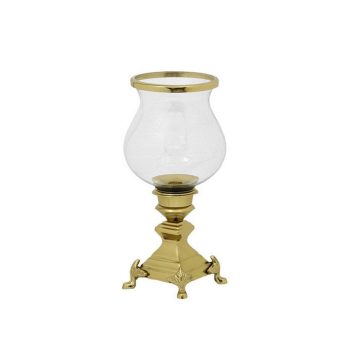 1prg-3980sg Elıse Beyaz Renk Gold Ayrıntılı Kucuk Boy Mumluk 15.2x15.2x33cm