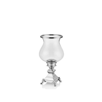 1prg-3980ss Elıse Beyaz Renk Gumus Ayrıntılı Kucuk Boy Mumluk 15,2x15,2x33cm