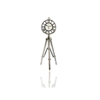 1ro-8578 Roman Trıpod Ayaklı Saat 33cm Gümüş