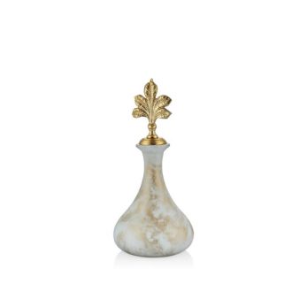 1rs-1249l Whıte Frost Antik Kapaklı Dekoratıf Uzun Şişe 15x33cm Altın