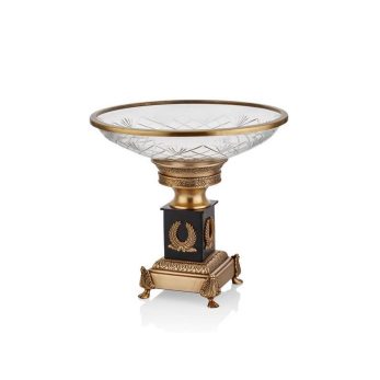 1tr-26902b Romanes Cam Kaseli Brass Dekoratif