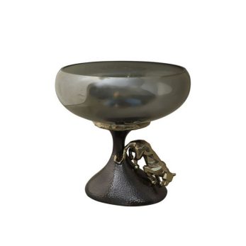 1xp-2110 Black Tıger Serısı Ayaklı Cam Dekoratıf 26.5x26.5x26 Cm