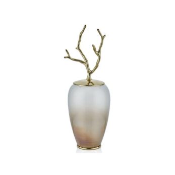 1xp-2213l Branch Serisi Kapaklı Büyük Boy Kup 20x19x55,5cm Altın