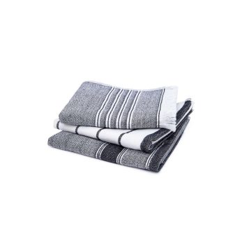 Elis 3lü Kurulama Havlusu %100 Pamuklu 40x60 Cm Baskılı Siyah-krem