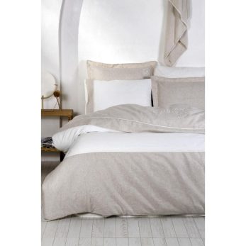 Hanzade Çift Kişilik Nevresim Takımı %100 Organik Pamuk Saten Keten Nakışlı 200x220 Cm Güm