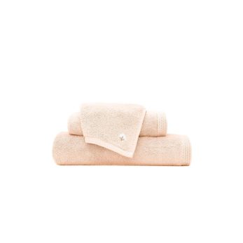 Pure Cotton 3lü Havlu Seti %100 Organik Pamuk Kelebek Bordürlü Nakışlı Somon