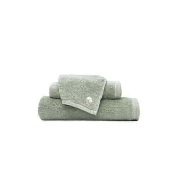 Pure Cotton 3lü Havlu Seti %100 Organik Pamuk Kelebek Bordürlü Nakışlı Yeşil