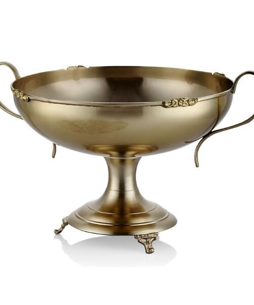 1mg-90b Siyah Pearl Sade Kulplu Kase 40x31x26,5cm Altın