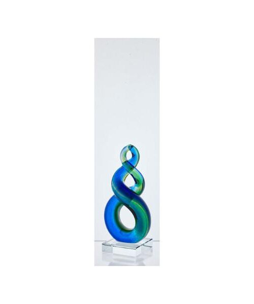 1zb-4203 Spıral Glass Decor 10,5x8x23cm Mavi Yeşil