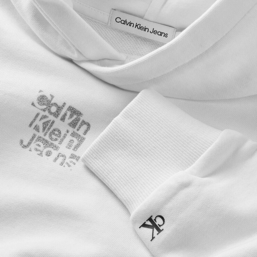 Ck Ig0ıg02304 Metallıc Ckj Back Logo Hoodıe Kız Çocuk Sweatshırt - Görsel 13