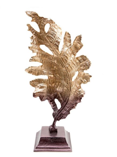 Dk 248 Standlı Büyük Yaprak Dekor 53 Cm - Gold Bronz