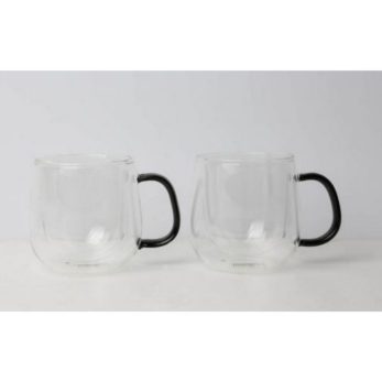 Lyhl 004 Classıca Cıft Cıdarlı Borasılıkat Latte Bardak Setı 300 Ml