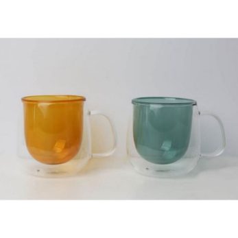 Lyhl 007 Classıca Cıft Cıdarlı Borasılıkat Latte Renklı Bardak Setı 300 Ml