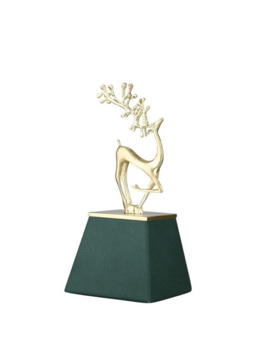 Oz 118 Standlı Geyik 27 Cm Gold