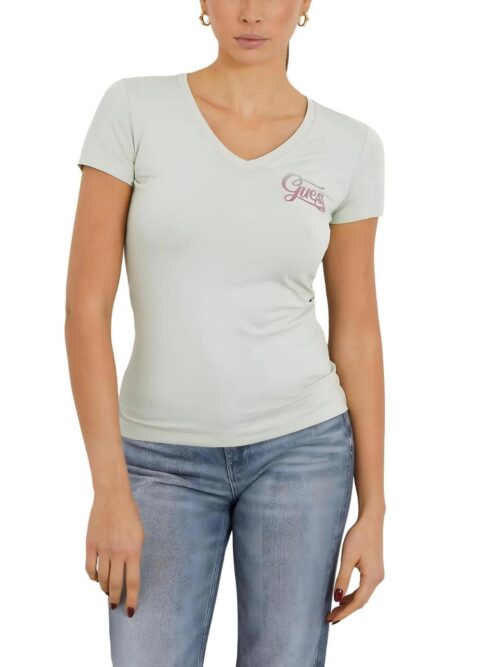 Guess W4rı55j1314 Ss Vn Shaded Glıtter Kadın Tshırt