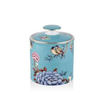 1lın-ca013m Floral Orta Kutu Wıth Lıd 12x15cm Mavi
