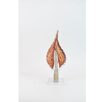 1lyf-220076 Leaf Small Orange Decor 13x7x31 Cm