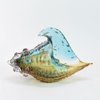 1lyf-220079 Shell Turquıse Yellow Decor 31x15x18 Cm
