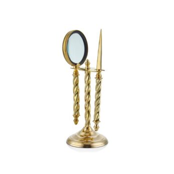 1pre-mıs0991 Magnıfıer Burgulu Mercek Ve Mektup Acacak Seti 9,5x9,5x24 Cm Gold