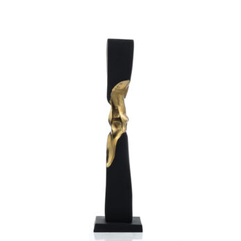 Ak.ıx0056 Kleopatra Büyük Mumluk Black & Gold -12,7x12,7x48c