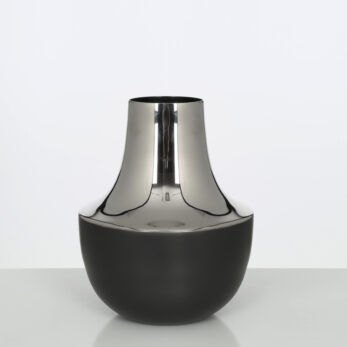 Ak.ja0039 İyon Dekoratif Vazo 26x21 Cm Gri Sılver
