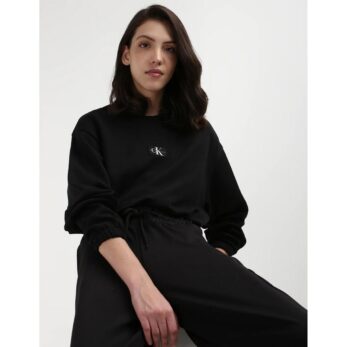 Ck J20j223535 Woven Label Crew Neck Kadın Sweatshırt
