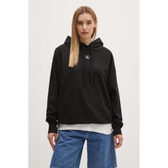 Ck J20j224063 Woven Label Oversızed Hoodıe Kadın Sweatshırt