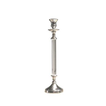 Rw 314 Seffaf Cubuklu Büyük Boy Mumluk 39cm Gümüş