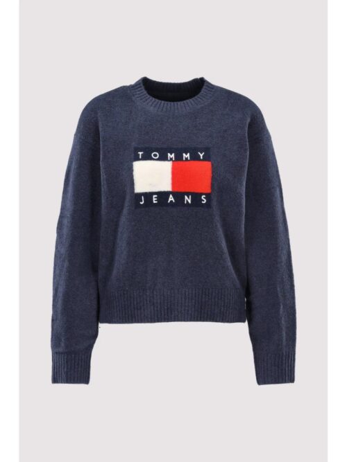 Th Dw0dw18681 Tjw Melange Flag Sweater Ext Kadın Kazak