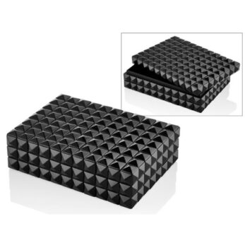 1hs-21040l Black Pearl Dikdörtgen Büyük Kutu 30x20x7,5cm Siyah