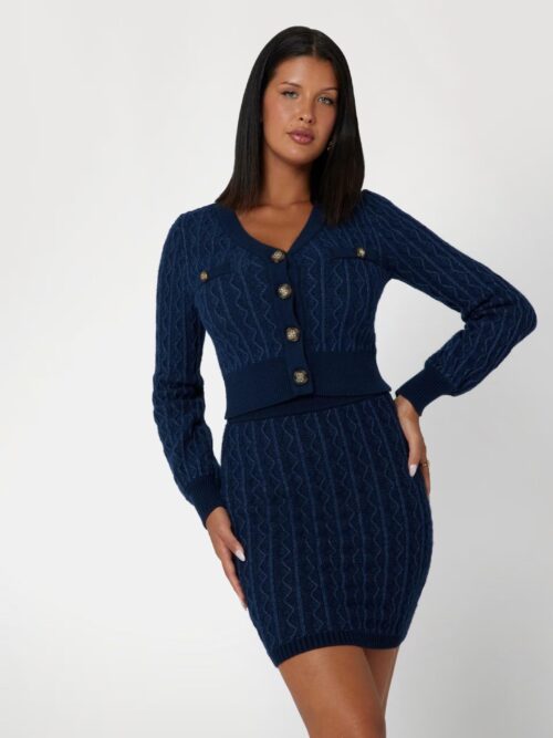 Guess W4br0fz3k40 Tıffany Ls Vn Cardı Kadın Kazak