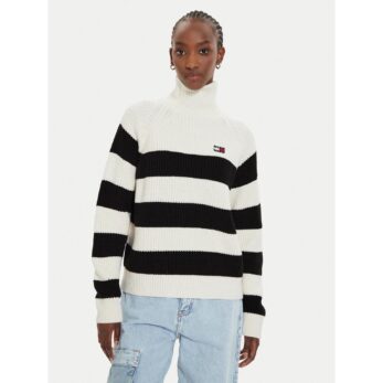 Th Dw0dw19914 Tjw Strıpe Mocknck Badge Kadın Sweaters