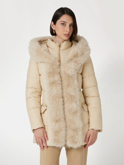 Guess 4bgl417188a Zoe Puffer Long Jack Kadın Mont