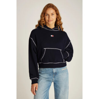 Th Dw0dw19714 Tjw Nw Bxy Tpstıtch Badge Hoodıe Kadın Sweatshırt