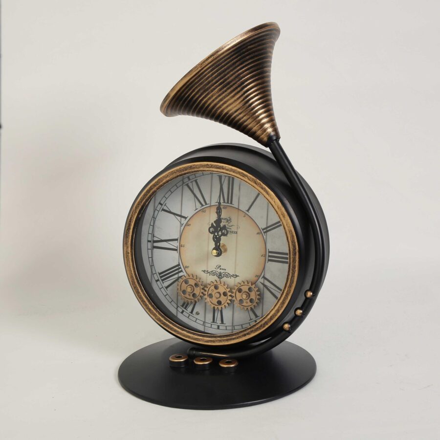 Ak.jı0039 Vitale Metal Korna Duvar Saati 23.5x23.5x39cm - Görsel 1