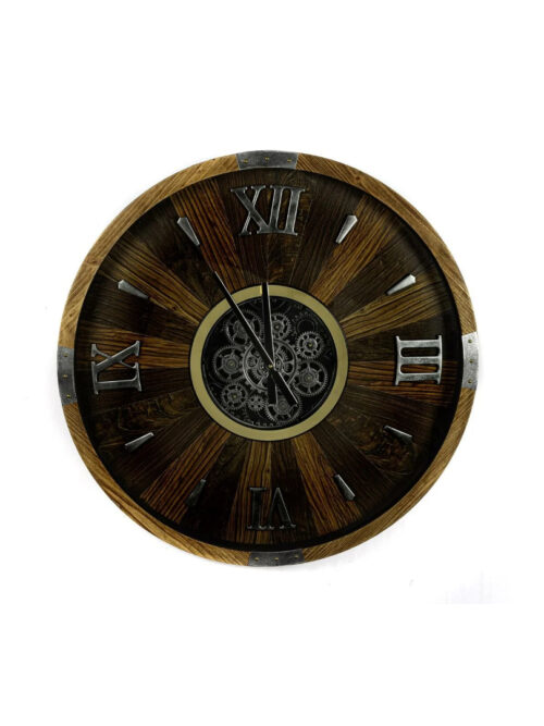 P126.819646 Ahşap Duvar Saati 80cm Altın