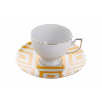 04a+p018904 Morocco Desen4 Tabaklı Çay Fincanı Sarı
