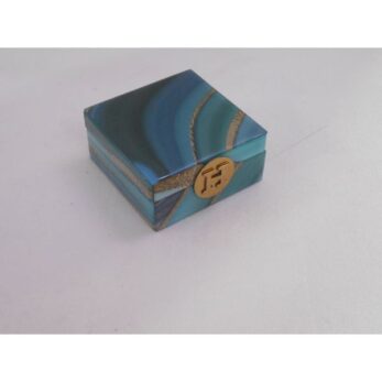 1ev-1469s Tıffany Akik Küçük Kare Kutu 16x16x7,5cm Yeşil