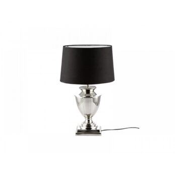 1lc-40279s Elıts Siyah Şapkalı Abajur 25x25x60 Cm Gümüş